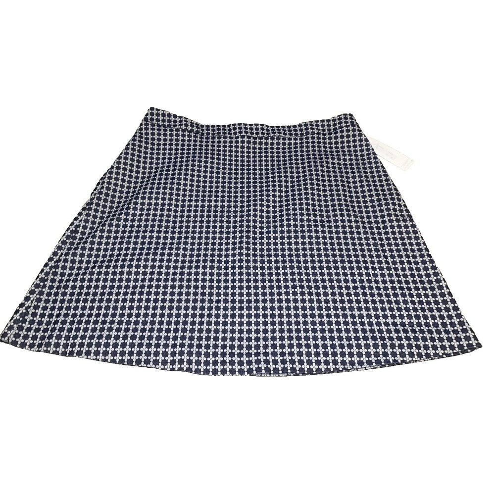 New Margaret M‎ Jess Stretch Printed A-line Skirt Stitch Fix Navy-Silver Sz XL